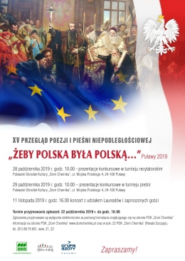 XV Przegląd Poezji i Pieśni Niepodległościowej "Żeby Polska była Polską"
